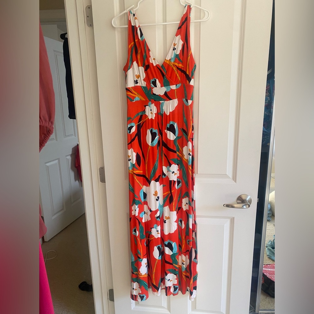 Orange Floral Maxi Dress